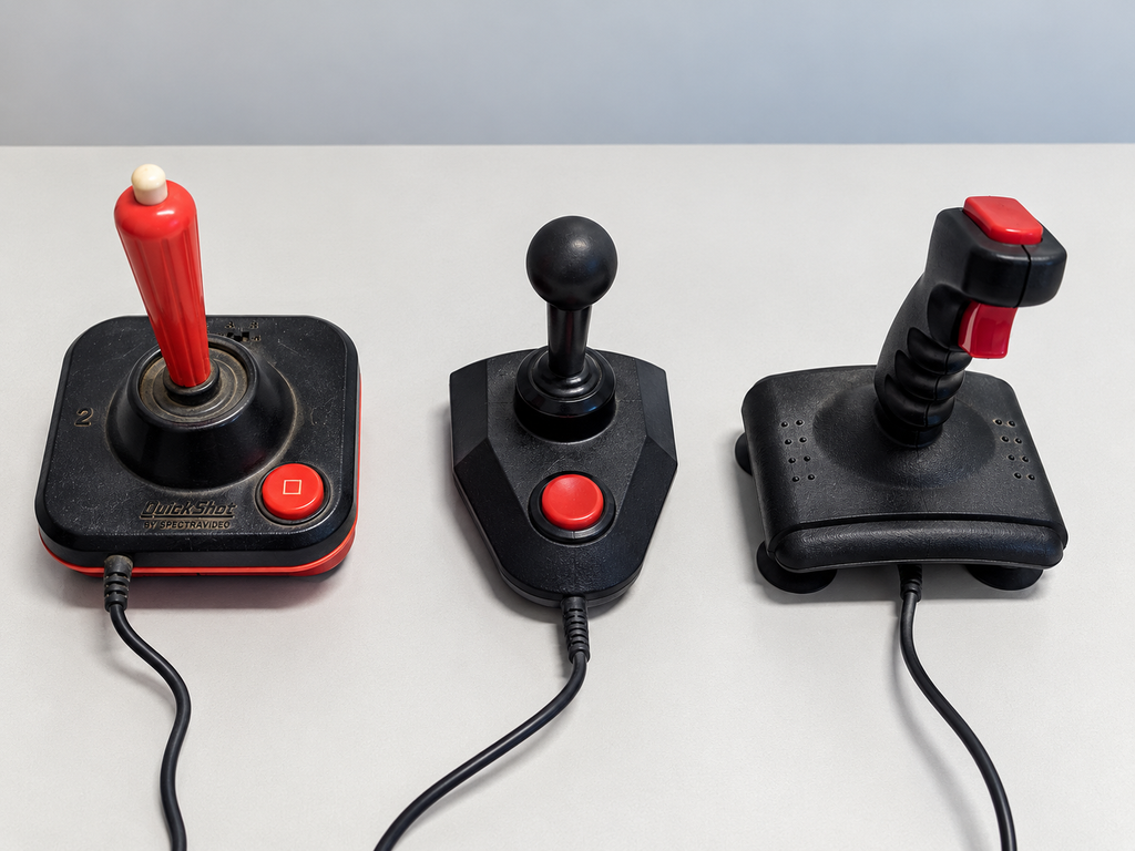 Joystick utilizzati con il Commodore 64 – collezione Origini Digitali